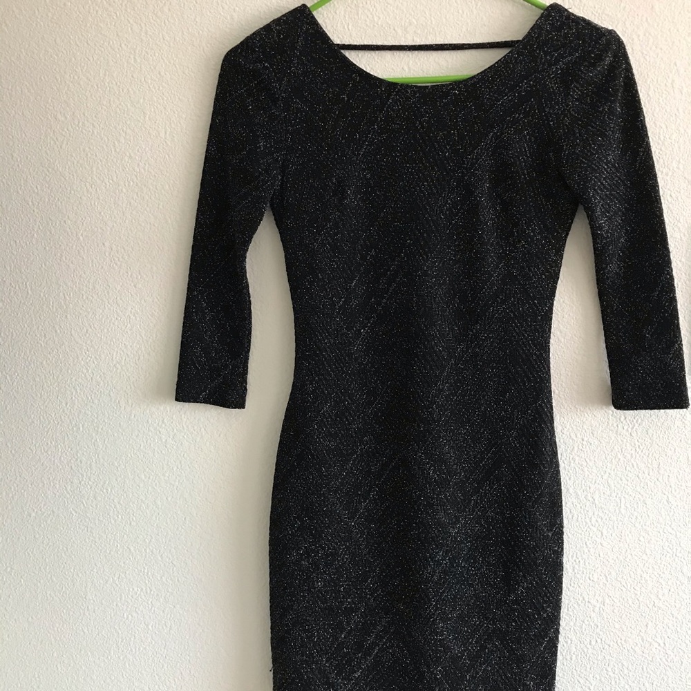 Glitter black fitted dress